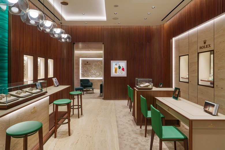 A showroom of a Rolex retailer