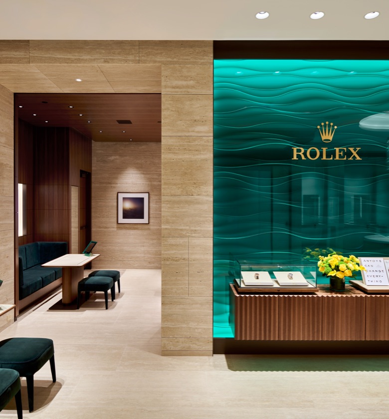 A showroom of a Rolex retailer