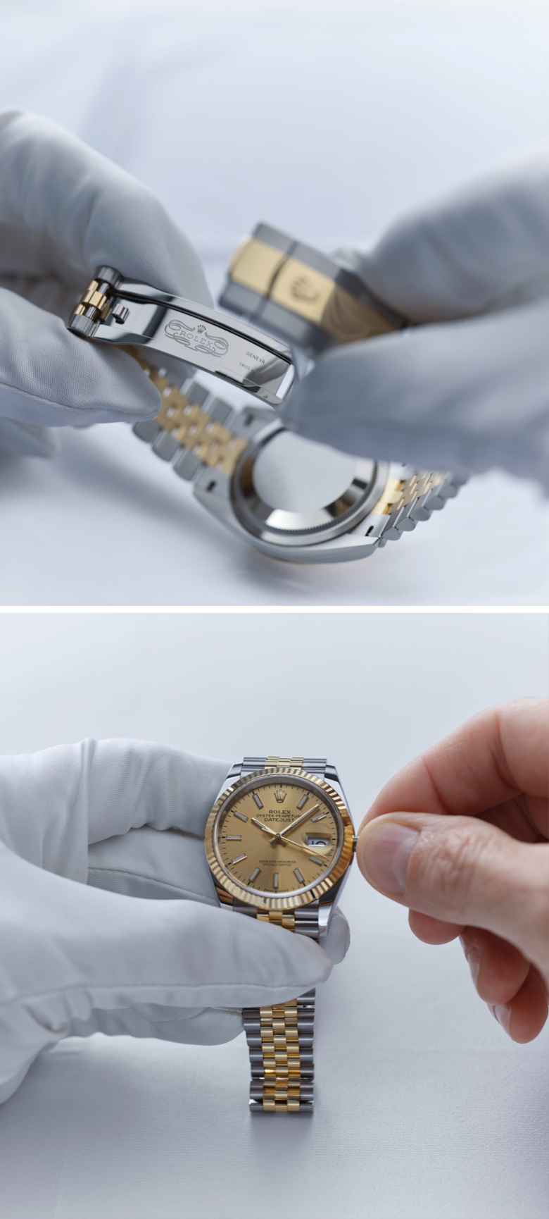 The final control being executed on the Rolex watch